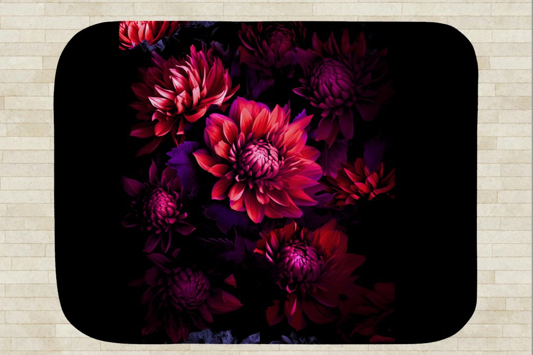 Sherpa Throw Blanket Modern Art Flower Design Soft Plush Throw Blank-Home Decor-Jacobson Cottage