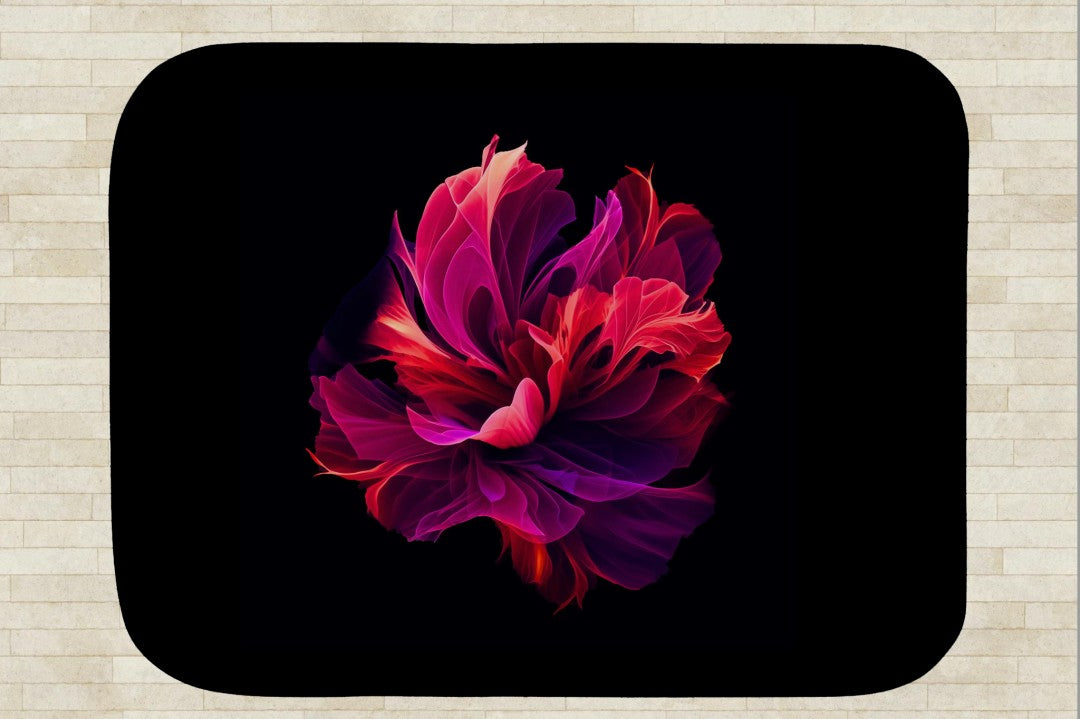 Sherpa Throw Blanket Modern Pink Artistic Flower Design Soft Plush Throw Blanket