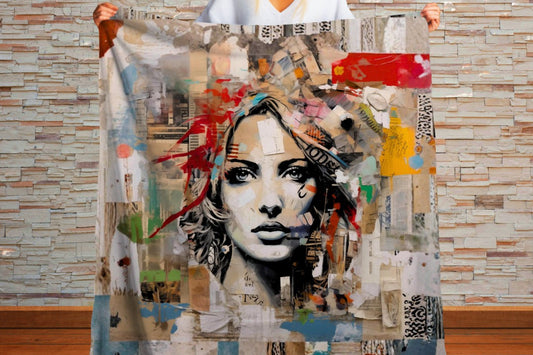 Sherpa Throw Blanket Modern Pop Art Design Soft Plush Throw Blanket