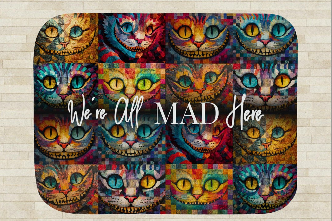 Sherpa Throw Blanket - Cheshire Cat from Alice in Wonderland - Soft Plush Throw Blanket