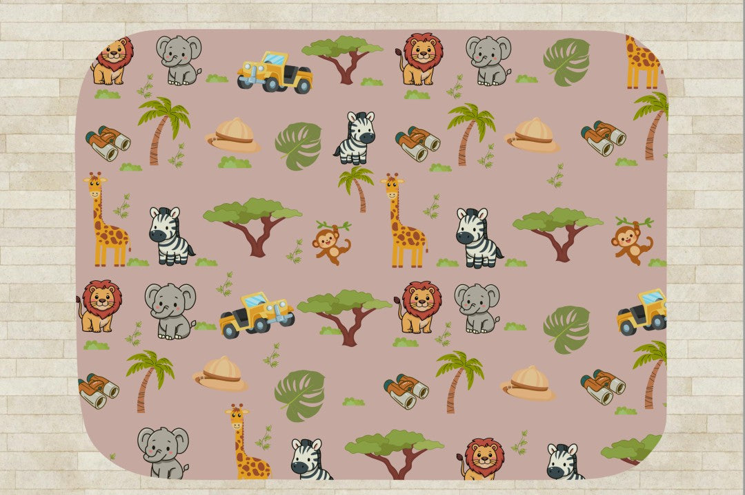 Sherpa Throw Blanket - Boho Children's Safari Blanket - Soft Plush Throw Blanket