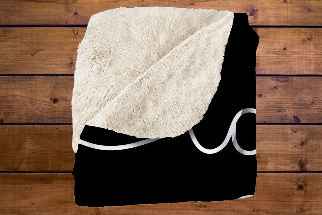 Sherpa Throw Blanket - Minimalistic Couple Black and White Design - Soft Plush Throw Blanket