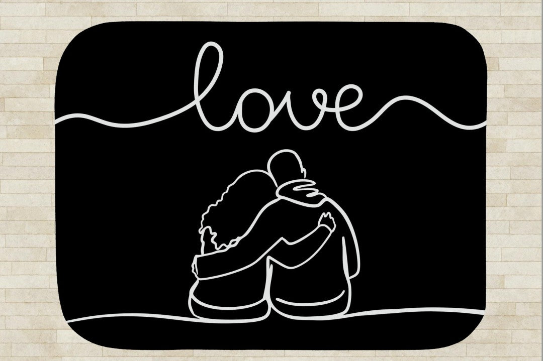 Sherpa Throw Blanket - Minimalistic Couple Black and White Design - Soft Plush Throw Blanket