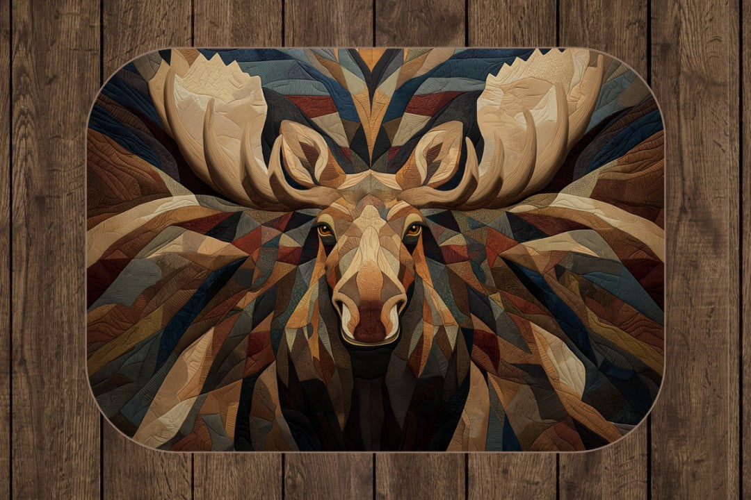 Sherpa Throw Blanket - Rustic Cabin Moose Design - Soft Plush Throw Blanket