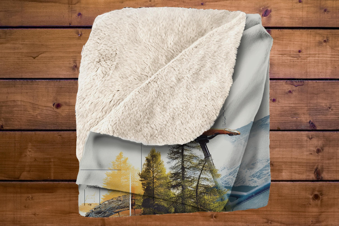 Mountain Bike Sherpa Blanket Explosion  Dynamic Cycling Art Throw Blanket, MTB Rider Gift, Trail Sports Decor for Biking Lovers