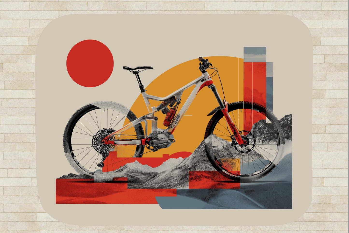 Modern Mountain Bike Sherpa Blanket – Geometric Cycling Art, MTB Rider Gift, Trail Adventure Throw