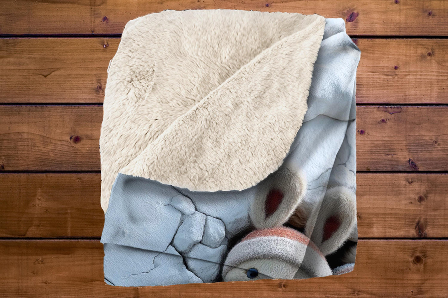 Winter Plush Animal Sherpa Blanket – Cute Snow Creatures, Cozy Kids Decor, Soft Holiday Throw