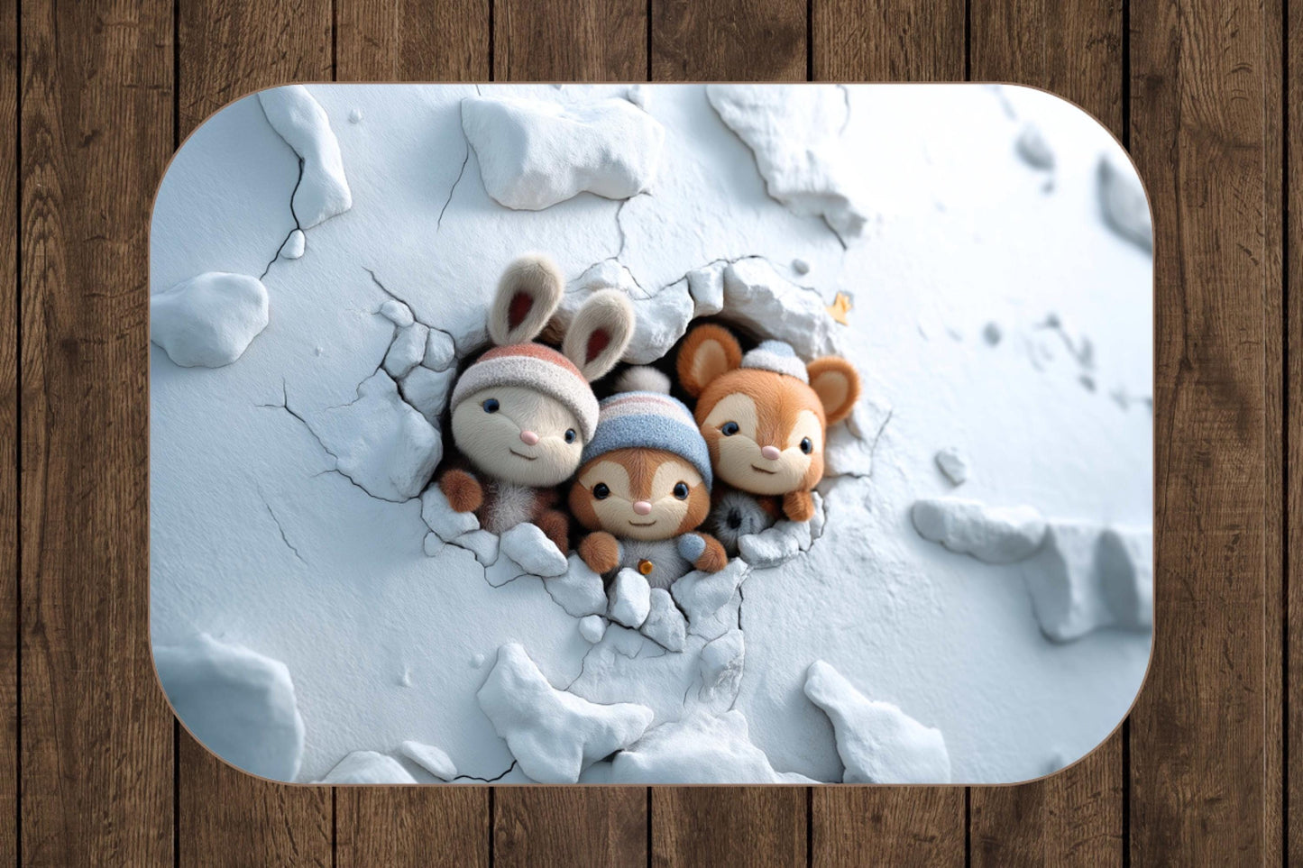 Winter Plush Animal Sherpa Blanket – Cute Snow Creatures, Cozy Kids Decor, Soft Holiday Throw