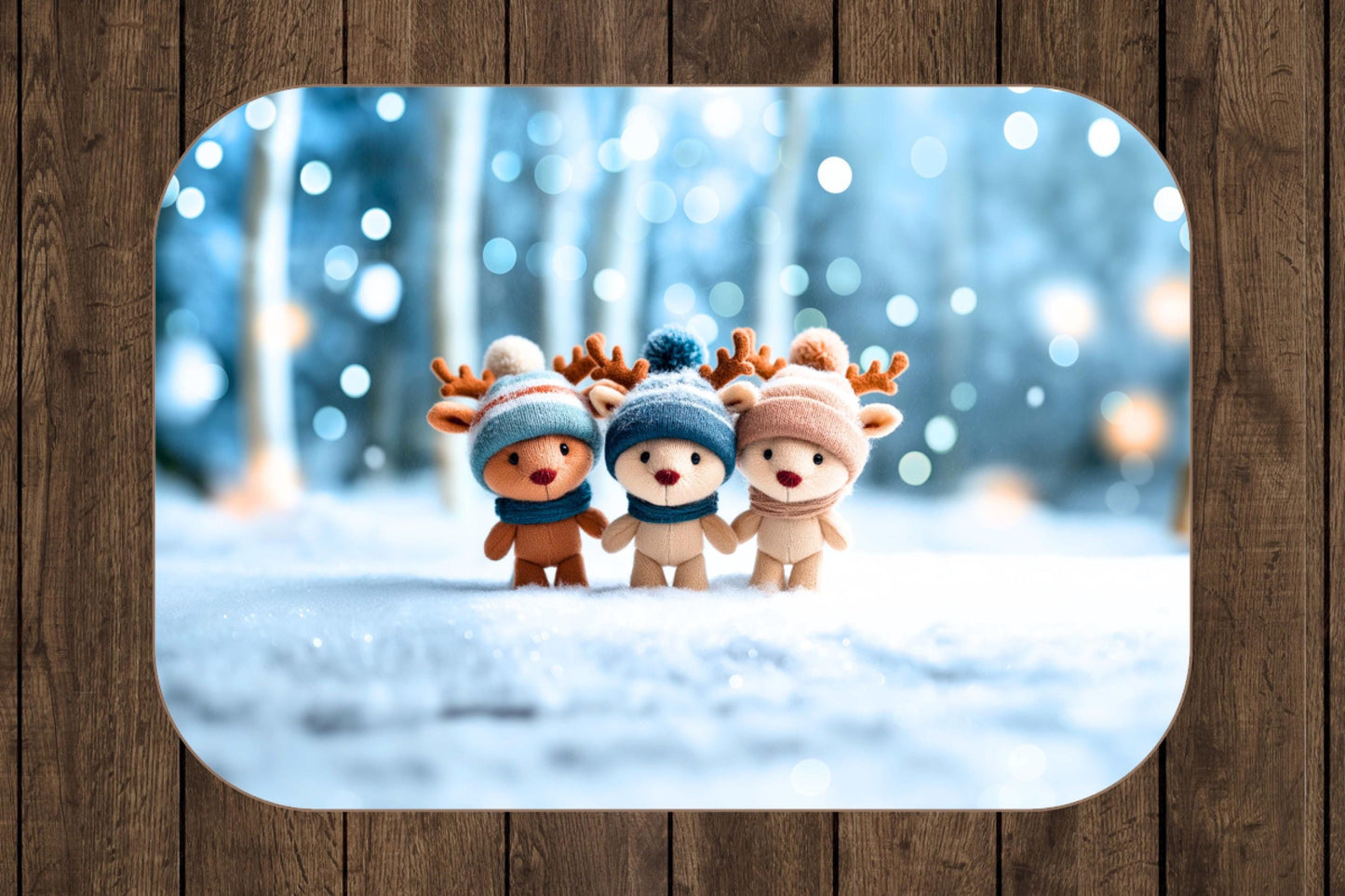 Winter Reindeer Plush Sherpa Blanket – Cute Holiday Animals, Cozy Kids Christmas Throw
