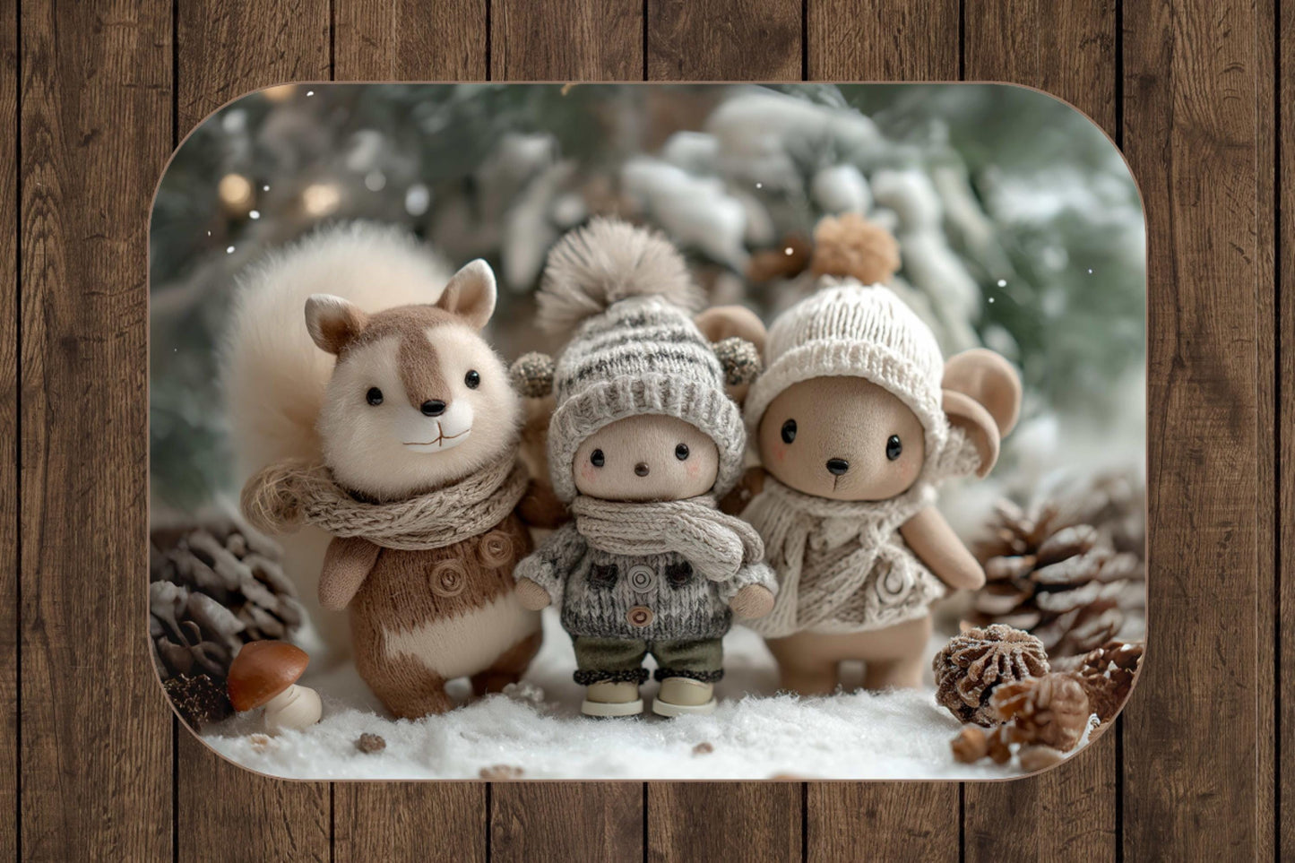 Winter Woodland Plush Sherpa Blanket – Cozy Neutral Animals, Cute Holiday Kids Throw