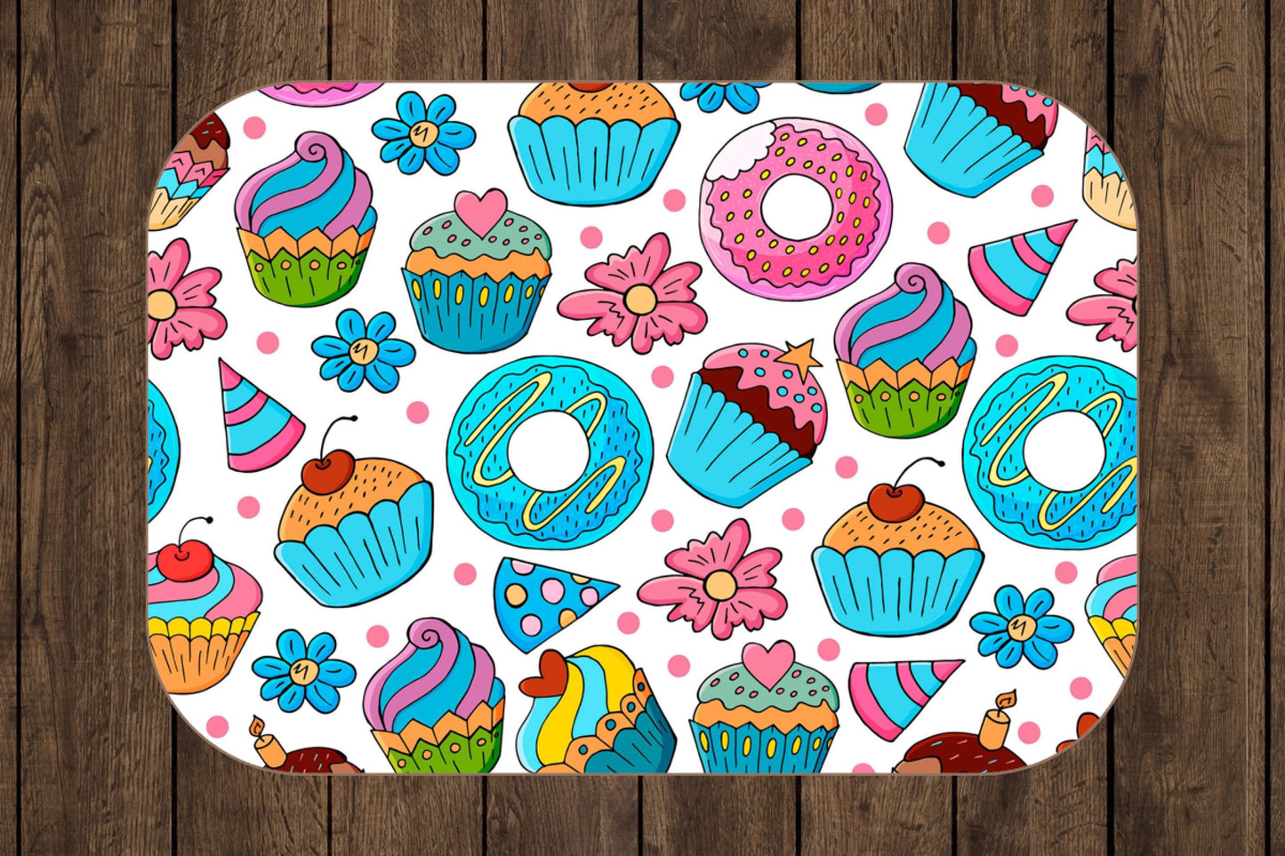 Cupcake Sherpa Throw Blanket with Colorful Dessert Design