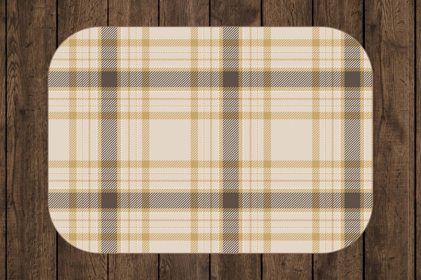 Beige Brown Sherpa Throw Blanket Classic Plaid Design
