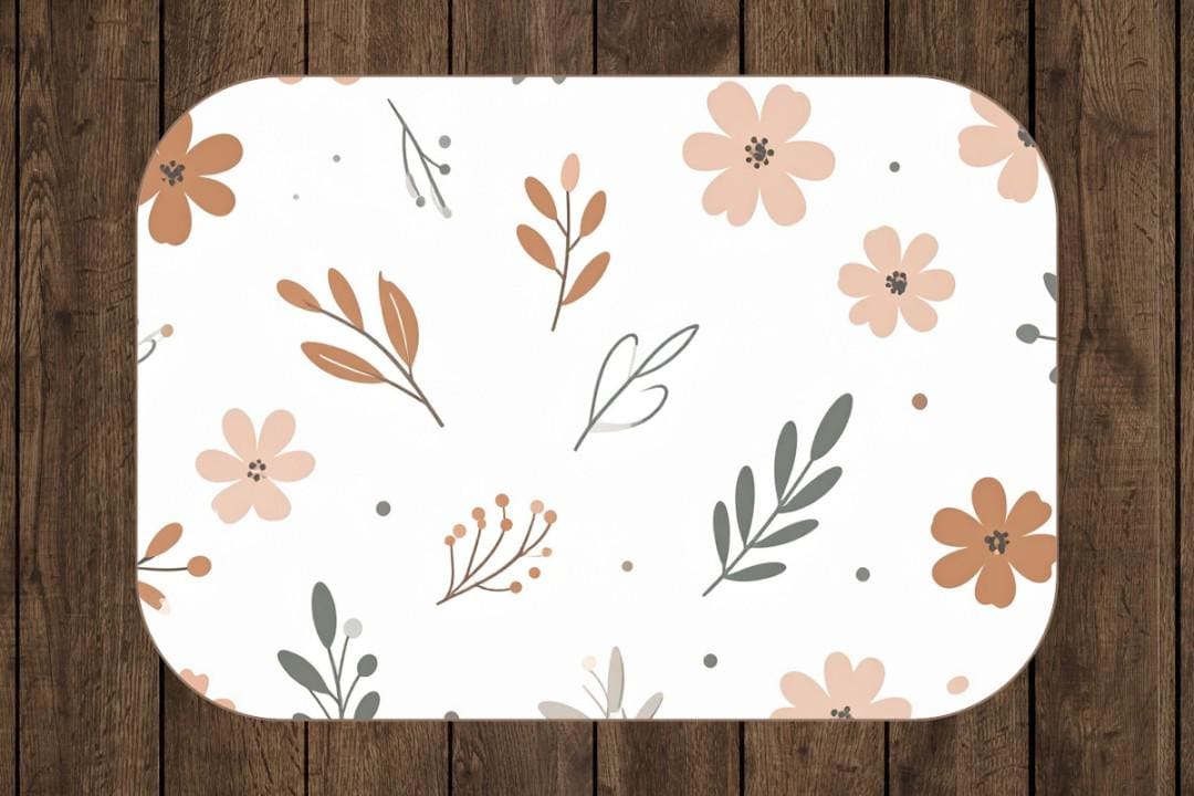 Neutral Botanical Floral Sherpa Throw Blanket Modern Minimalist Design