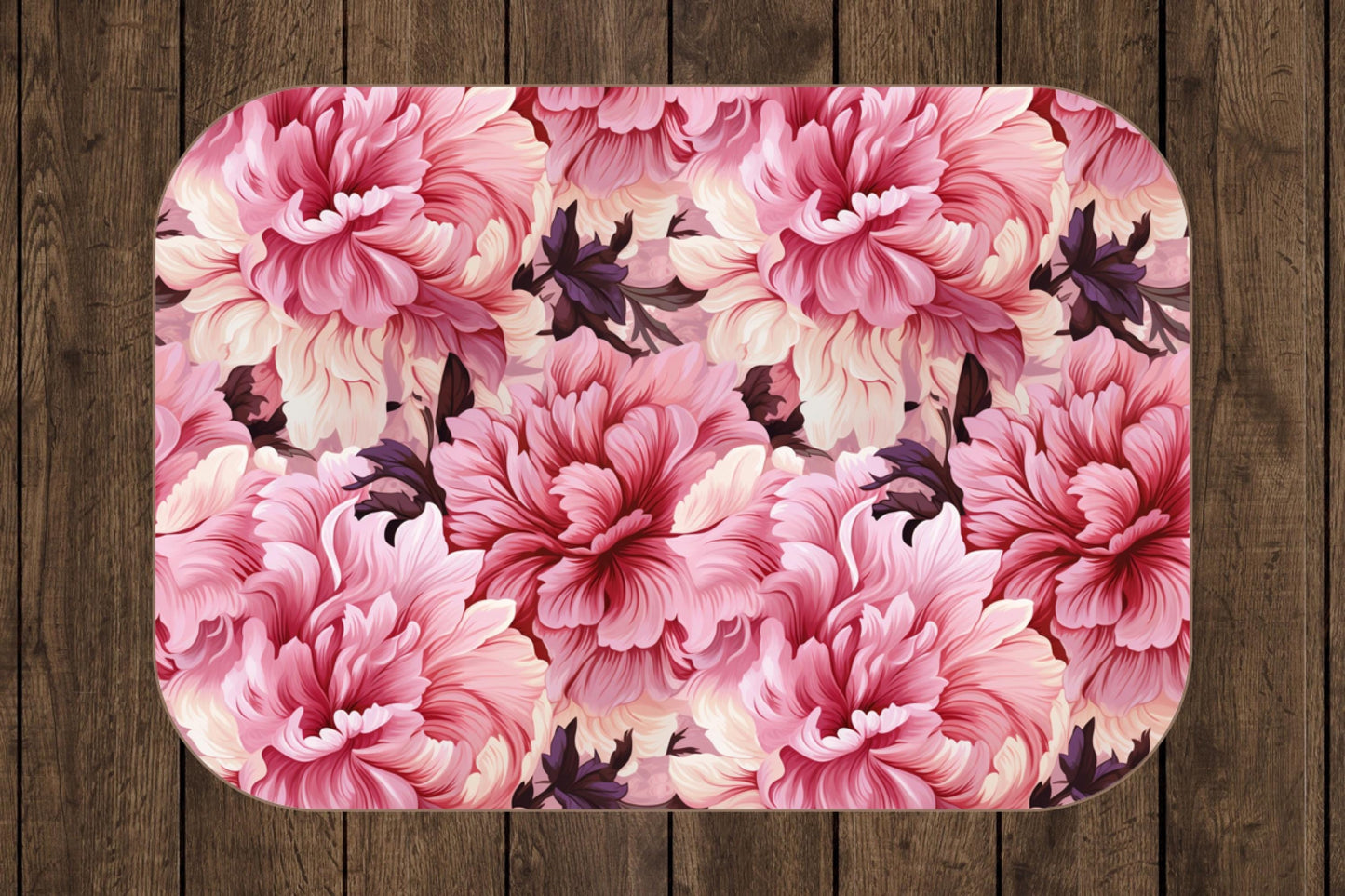 Pink Peony Sherpa Throw Blanket Large Floral Pattern