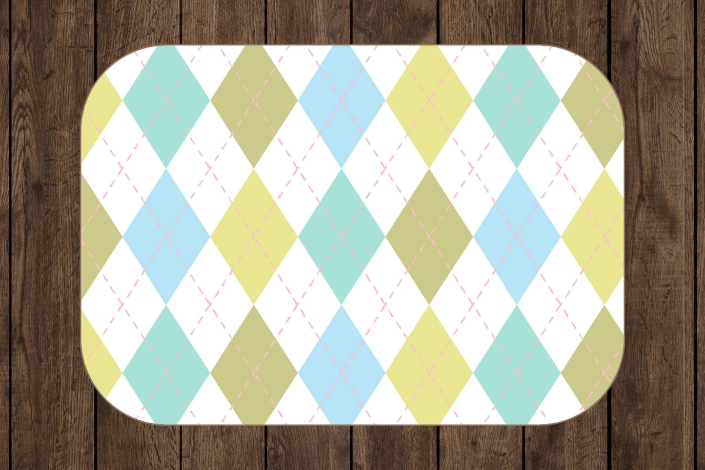 Pastel Argyle Pattern Sherpa Throw Blanket Cozy Retro Design