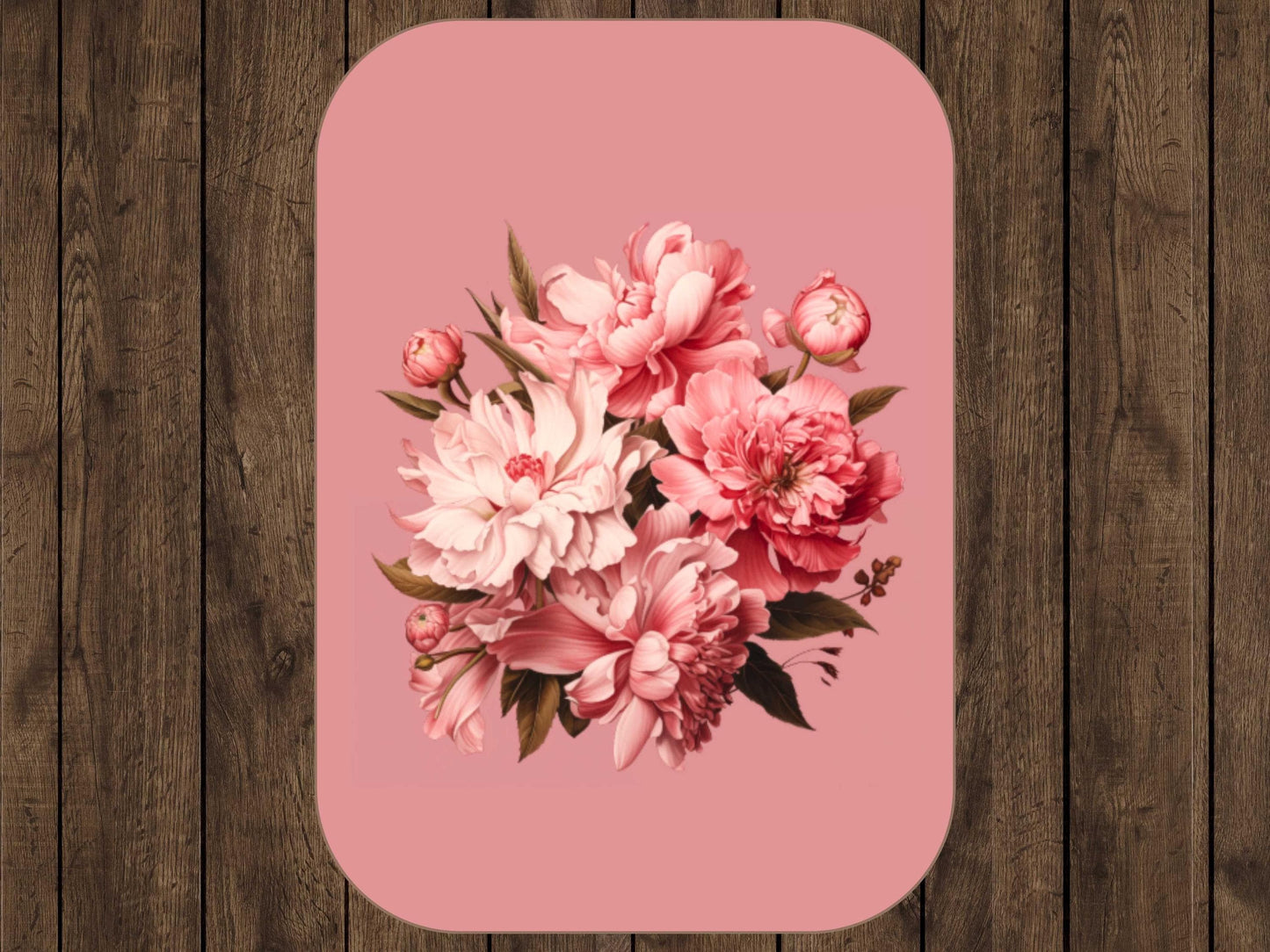 Pink Floral Peony Sherpa Throw Blanket Vintage Botanical Design