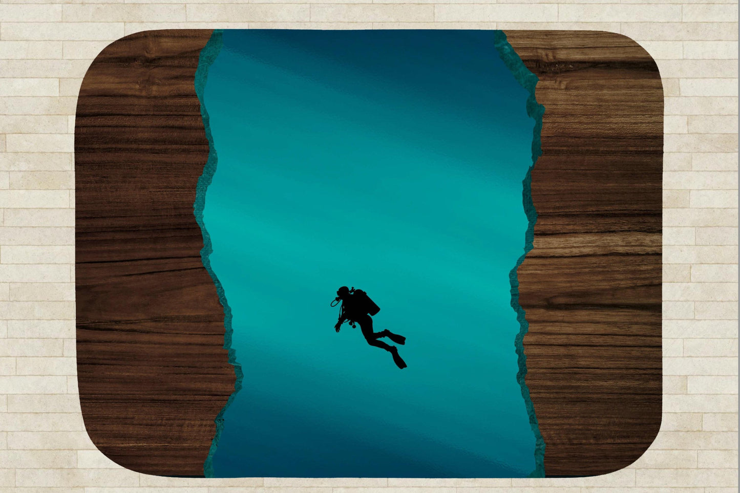 Scuba Diver Ocean Sherpa Throw Blanket Deep Sea Adventure Design