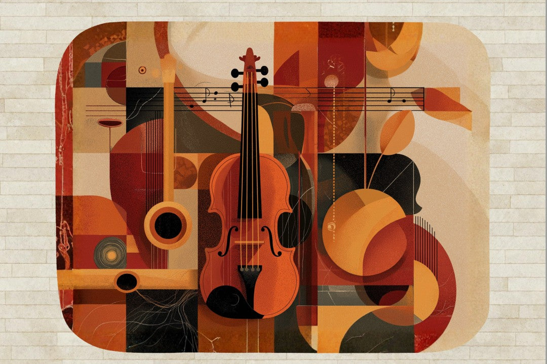Violin Sherpa Throw Blanket Abstract Music Art Design Cozy Musician Gift