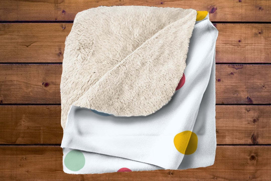 Polka Dot Sherpa Throw Blanket Pastel Colorful Pattern Cozy Nursery Decor