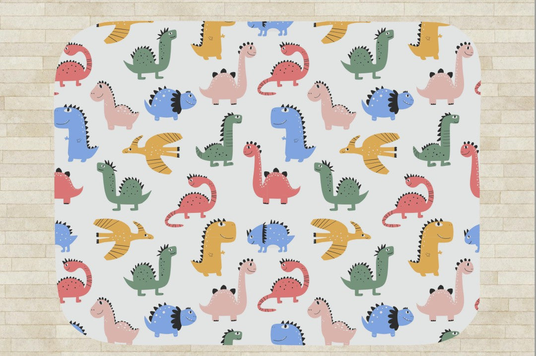 Dinosaur Sherpa Throw Blanket Cute Kids Pattern Nursery Decor