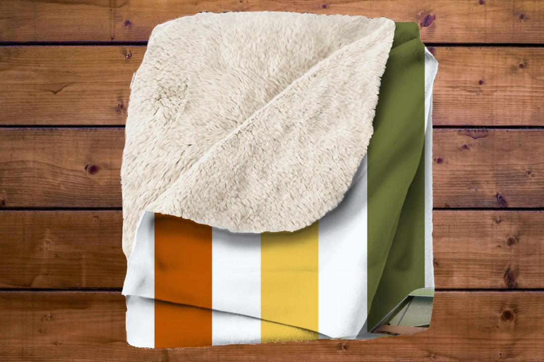 Station Wagon Sherpa Throw Blanket Retro Car Art Design