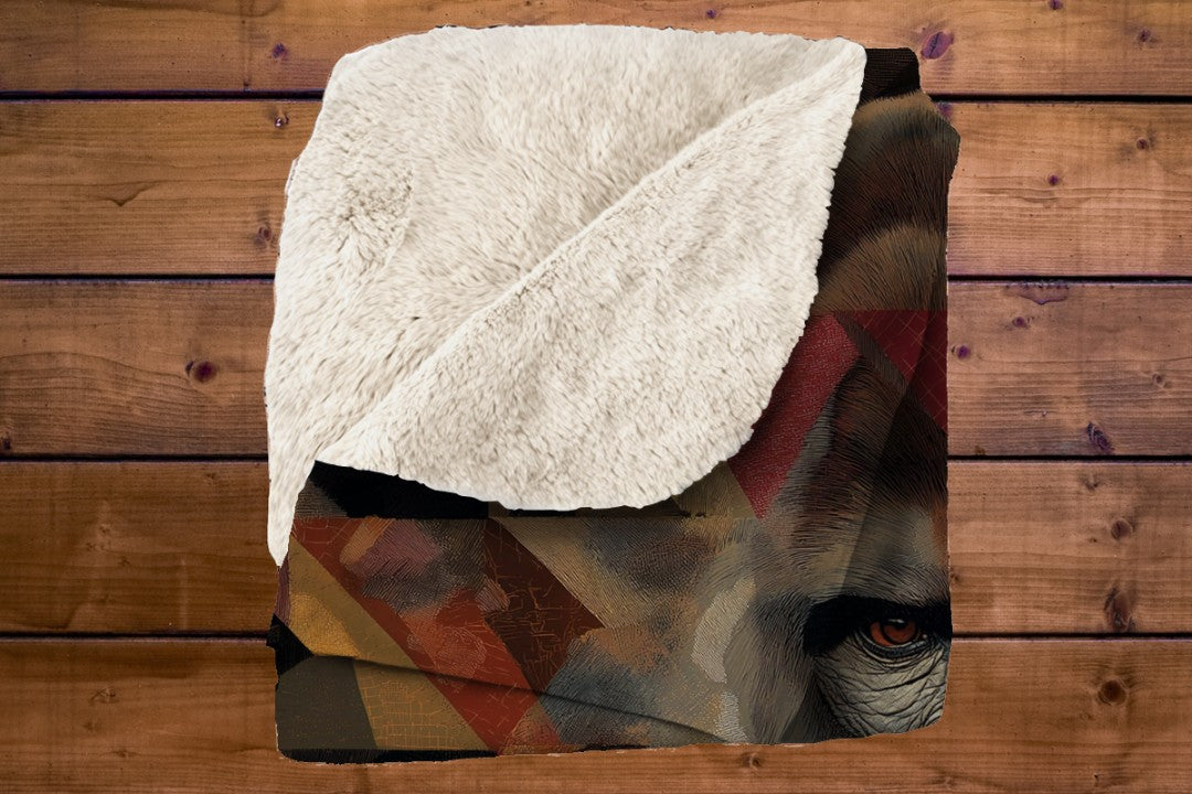 Gorilla Sherpa Throw Blanket Abstract Wildlife Art