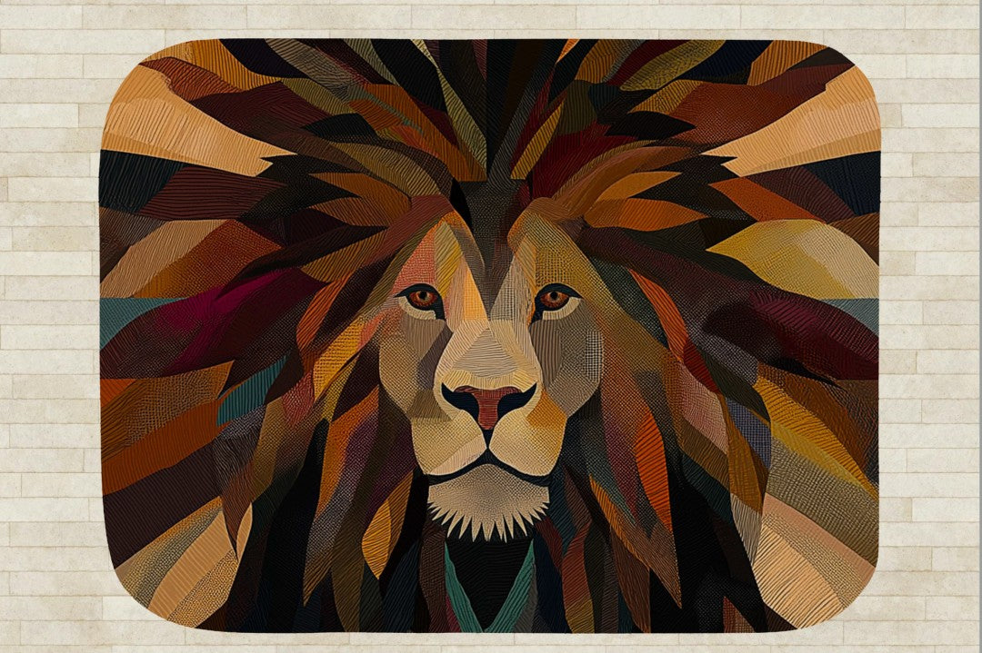 Lion Sherpa Throw Blanket Abstract Safari Art
