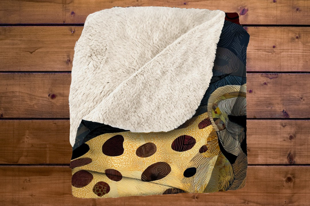 Cheetah Sherpa Throw Blanket Abstract Wildlife Art