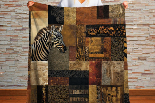 Zebra Sherpa Throw Blanket Abstract Safari Art