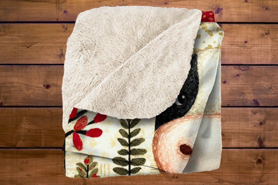 Farm Cow Sherpa Throw Blanket Barn Farmhouse theme Decor