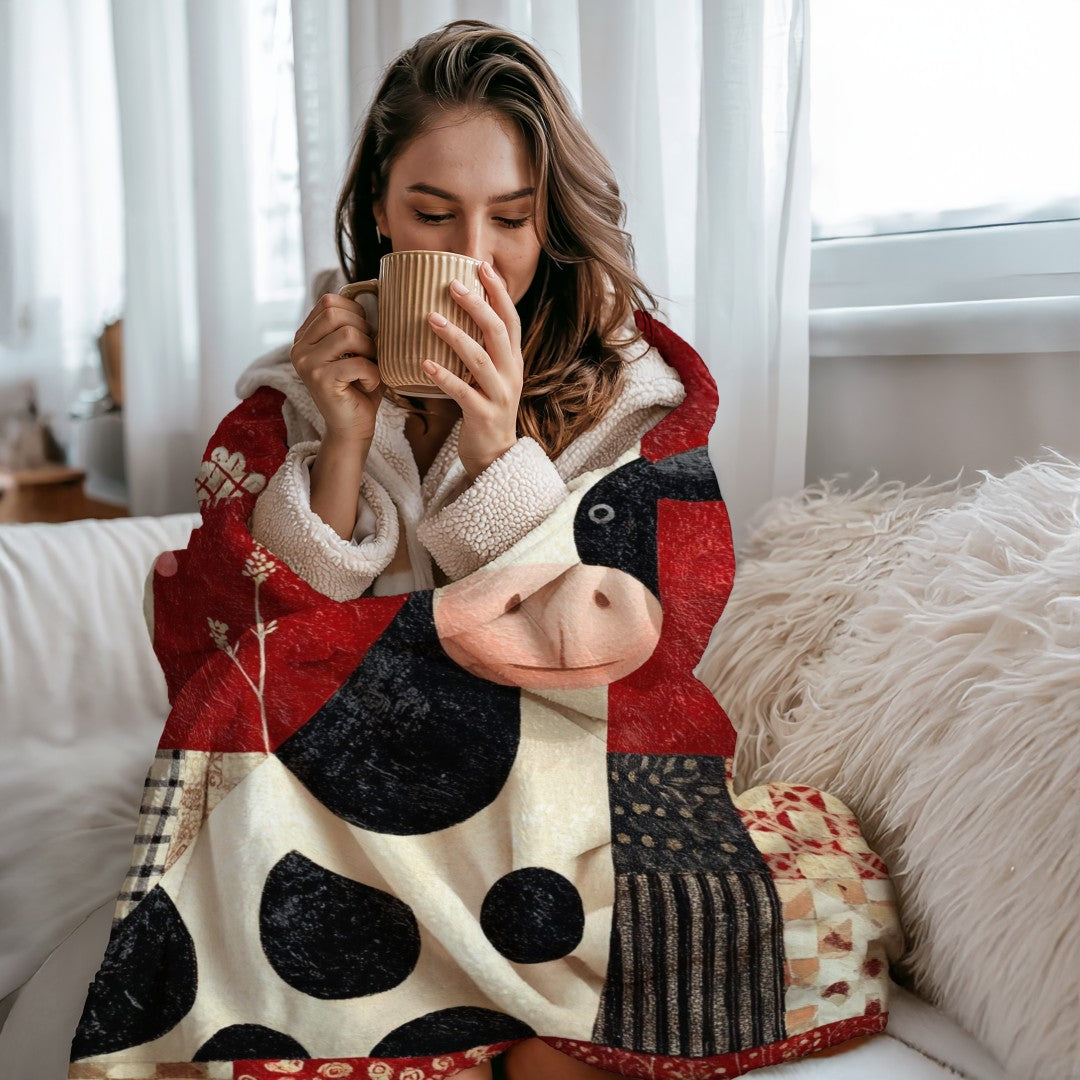 Farm Cow Sherpa Throw Blanket Barn Farmhouse theme Decor