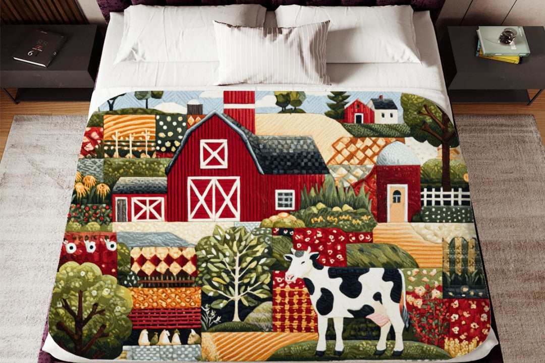 Farm Cow Sherpa Throw Blanket Barn Farmhouse theme Decor