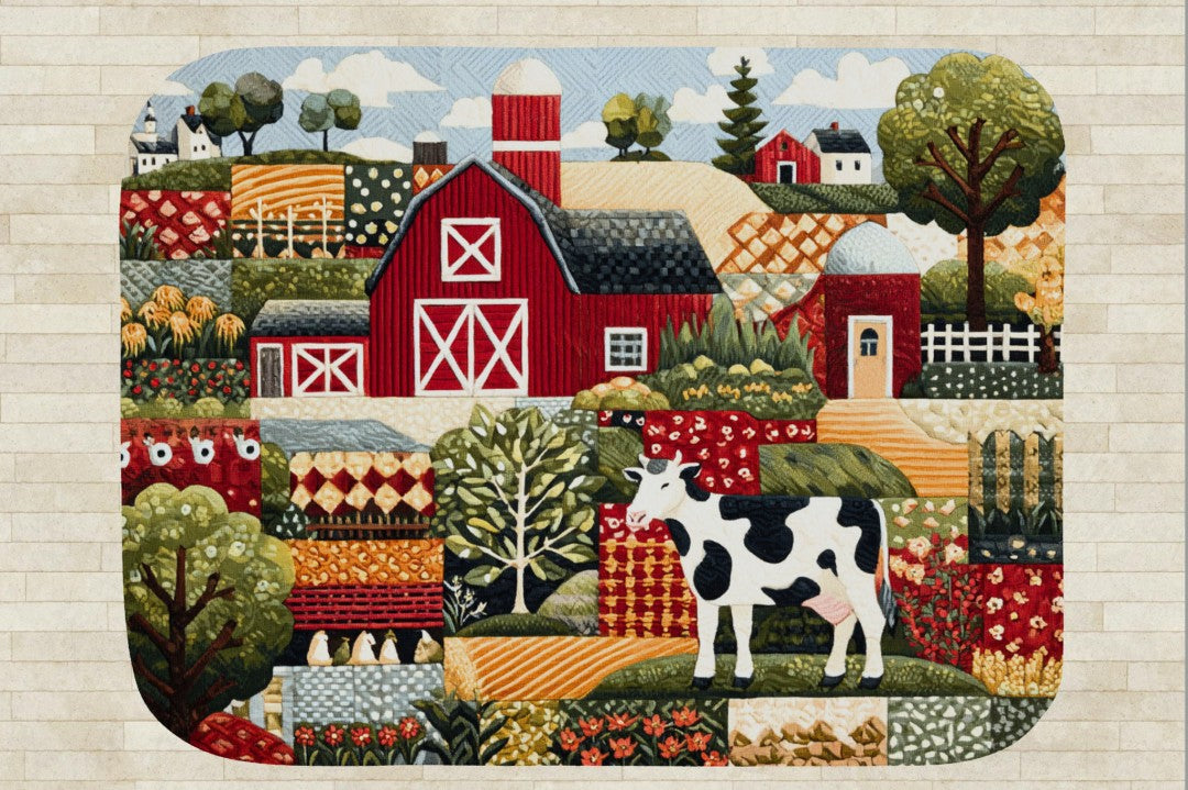 Farm Cow Sherpa Throw Blanket Barn Farmhouse theme Decor