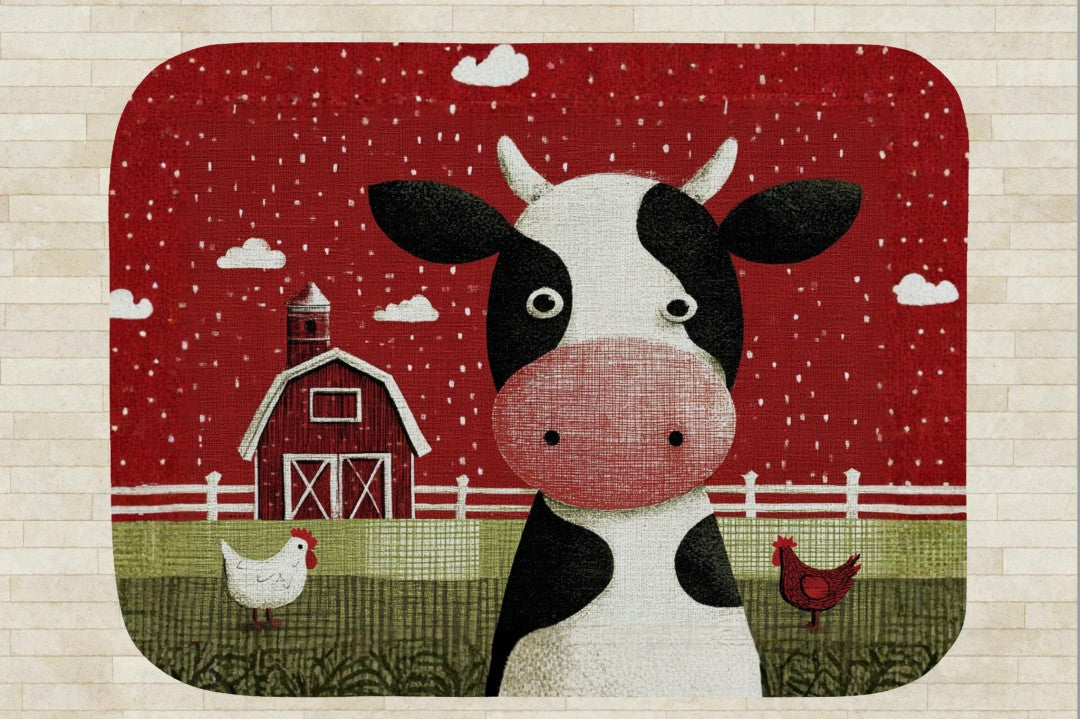 Farm Cow Sherpa Throw Blanket Barn Farmhouse theme Decor