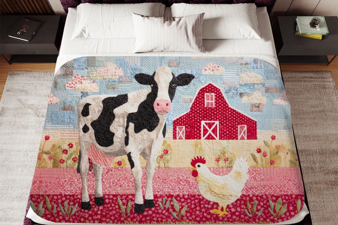 Farm Cow Sherpa Throw Blanket Barn Farmhouse theme Decor