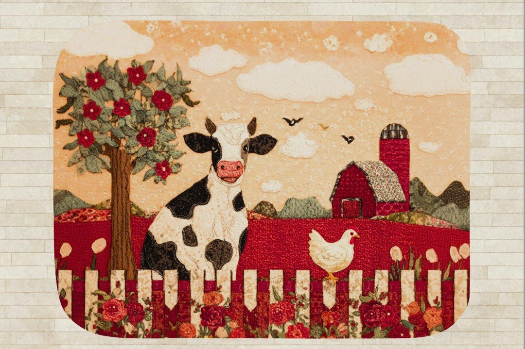 Farm Cow Sherpa Throw Blanket Barn Farmhouse theme Decor