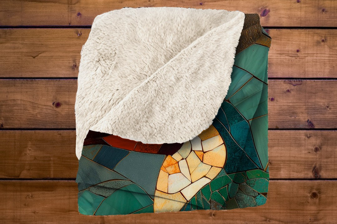 Tropical Bird Sherpa Throw Blanket Mosaic Nature Art