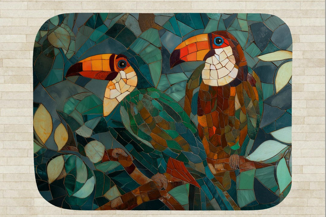 Tropical Bird Sherpa Throw Blanket Mosaic Nature Art