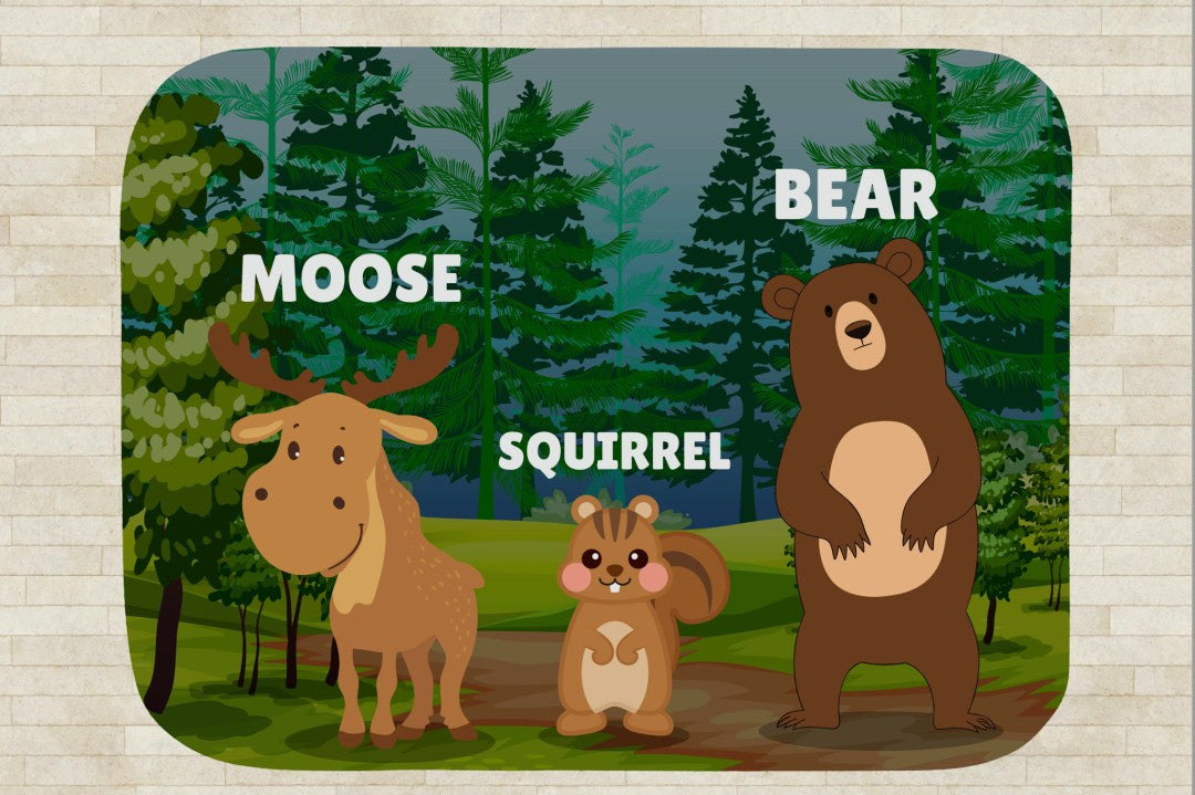 Woodland Animals Sherpa Throw Blanket Kids Nursery Decor
