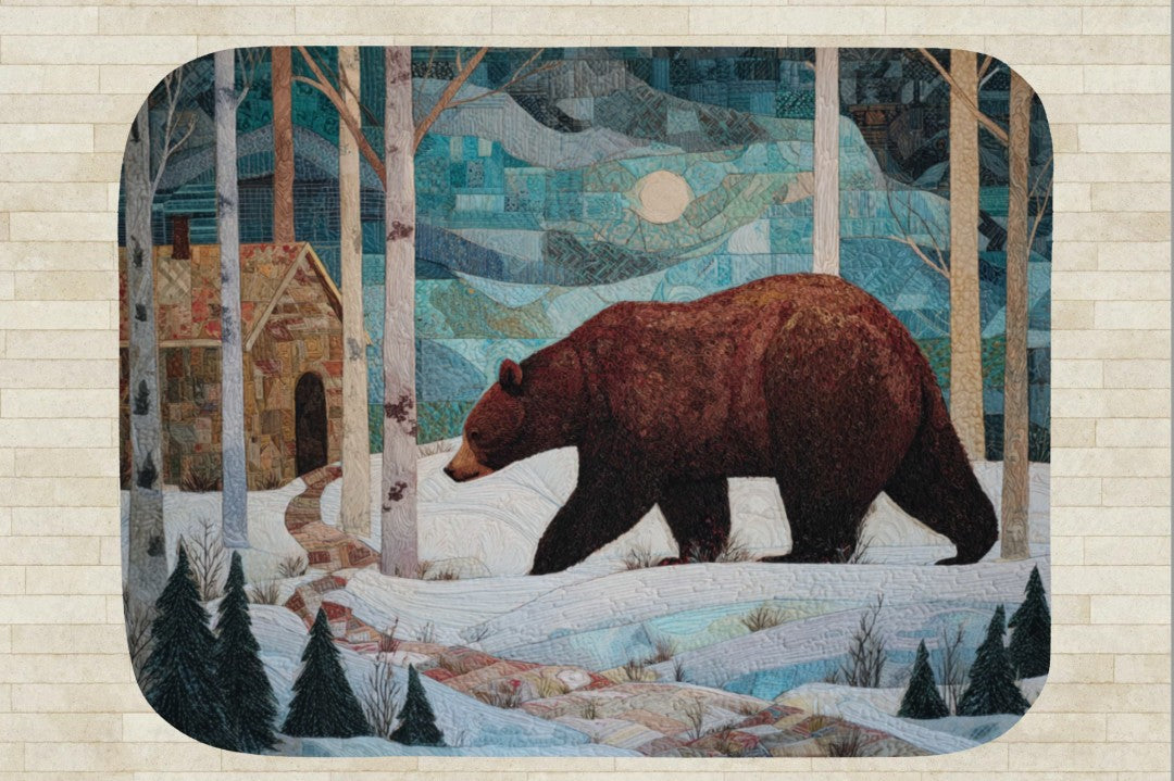Winter Bear Sherpa Throw Blanket Woodland Cabin Decor