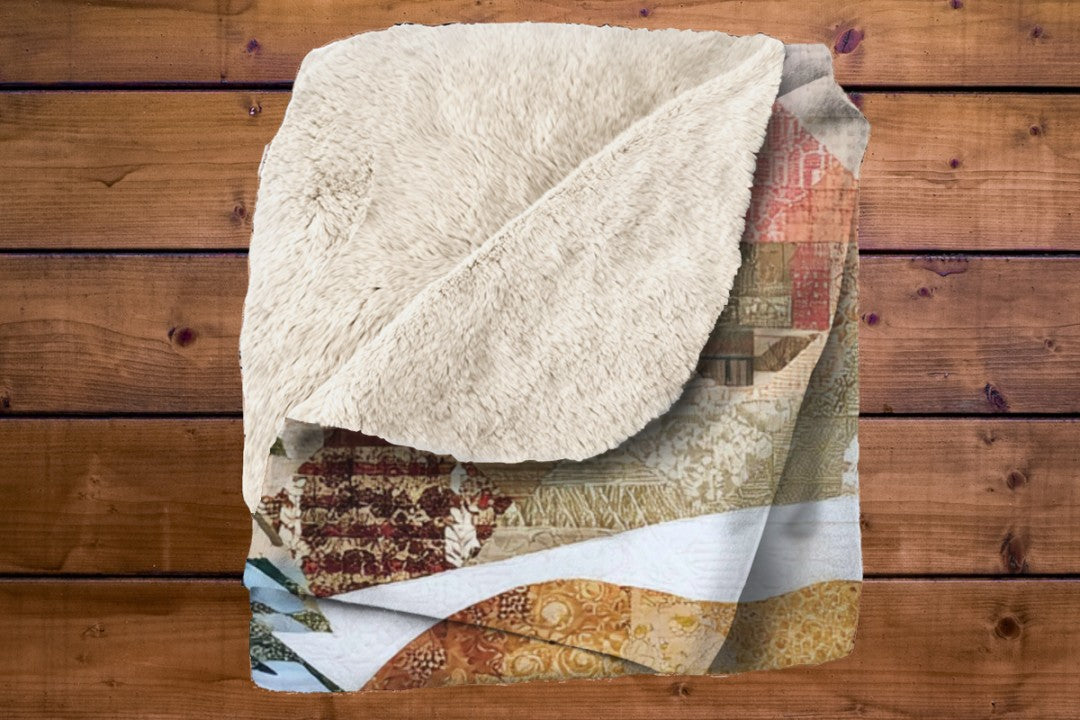 Winter Bear Sherpa Throw Blanket Woodland Cabin Decor