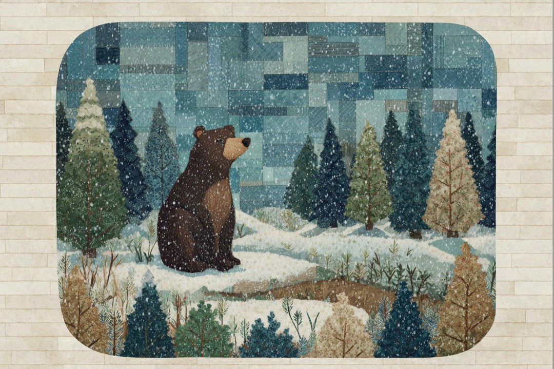 Winter Bear Sherpa Throw Blanket Woodland Cabin Decor