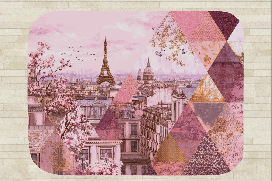 Paris Blush Geometric Sherpa Throw Blanket