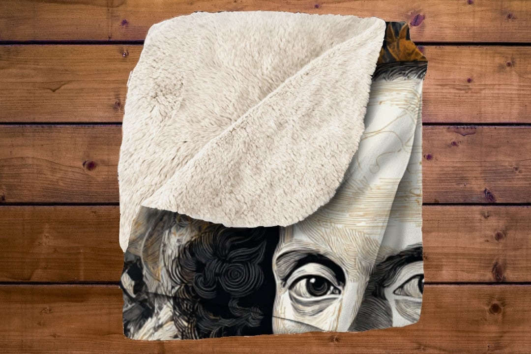 William Shakespeare Gothic Collage Sherpa Throw Blanket