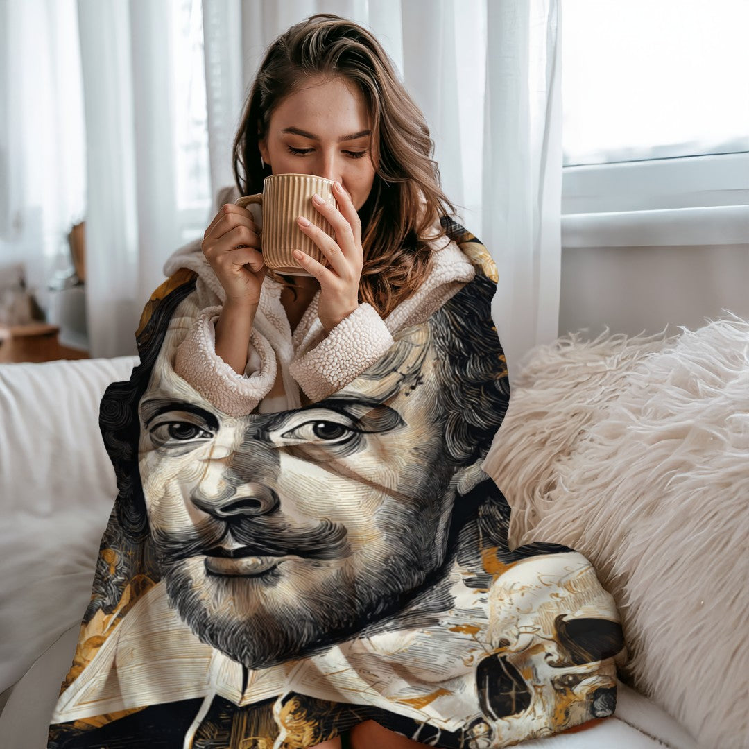 William Shakespeare Gothic Collage Sherpa Throw Blanket