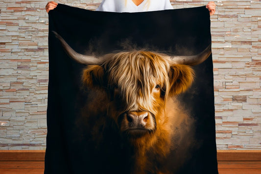 Highland Cow Sherpa Throw Blanket