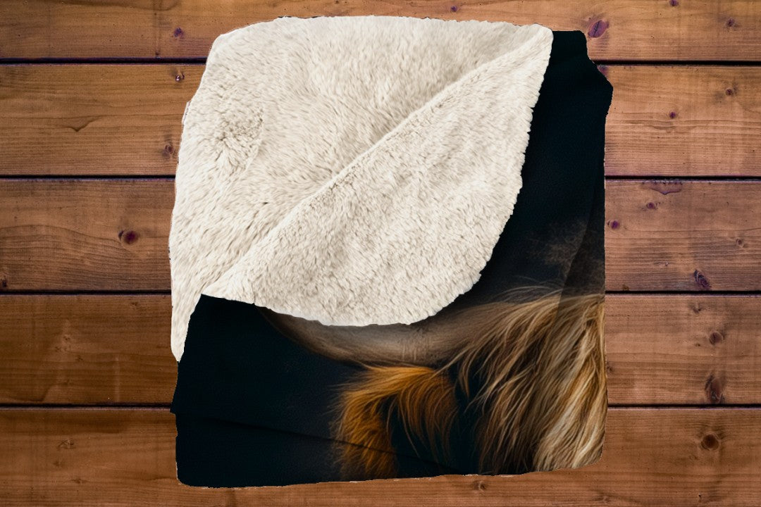 Highland Cow Sherpa Throw Blanket