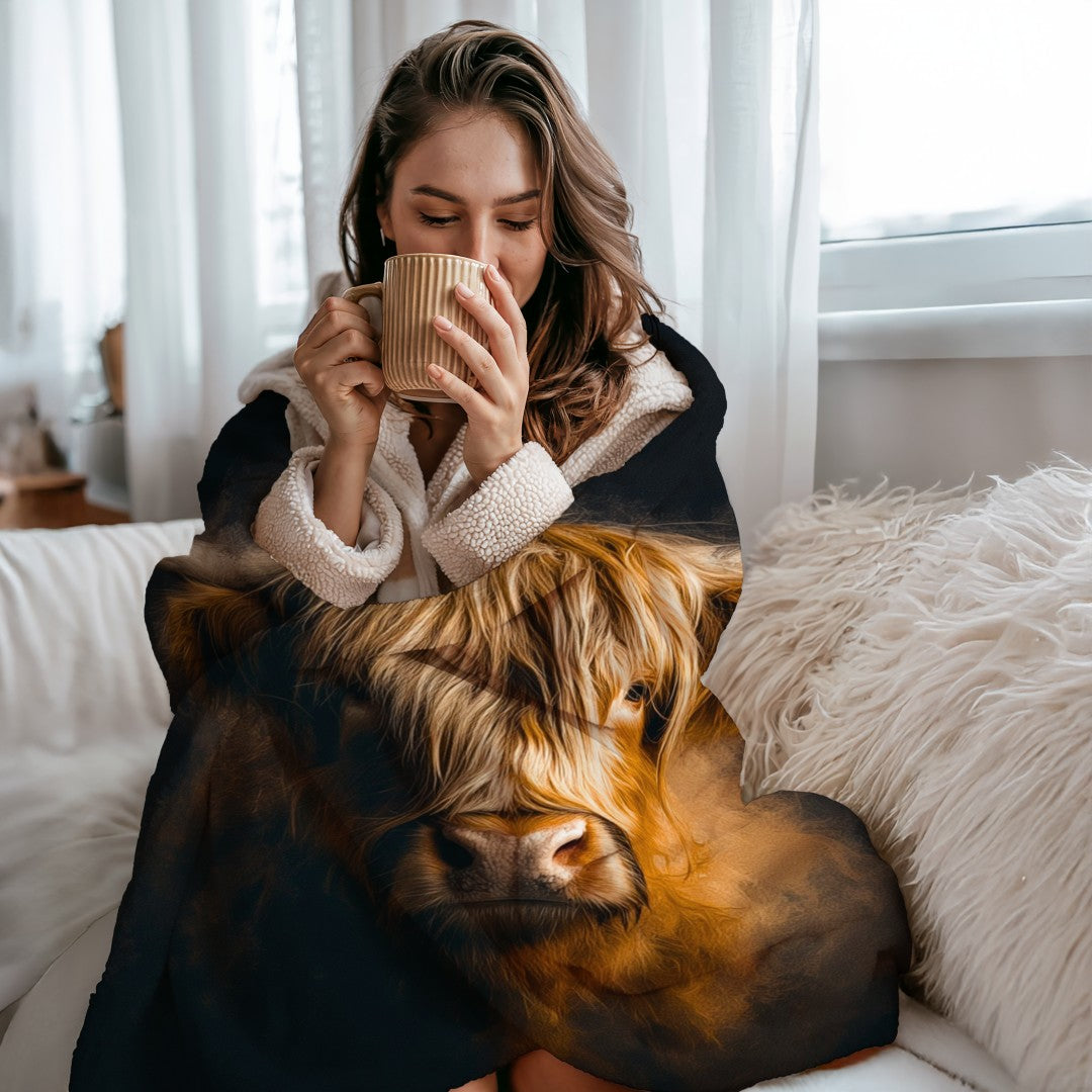 Highland Cow Sherpa Throw Blanket