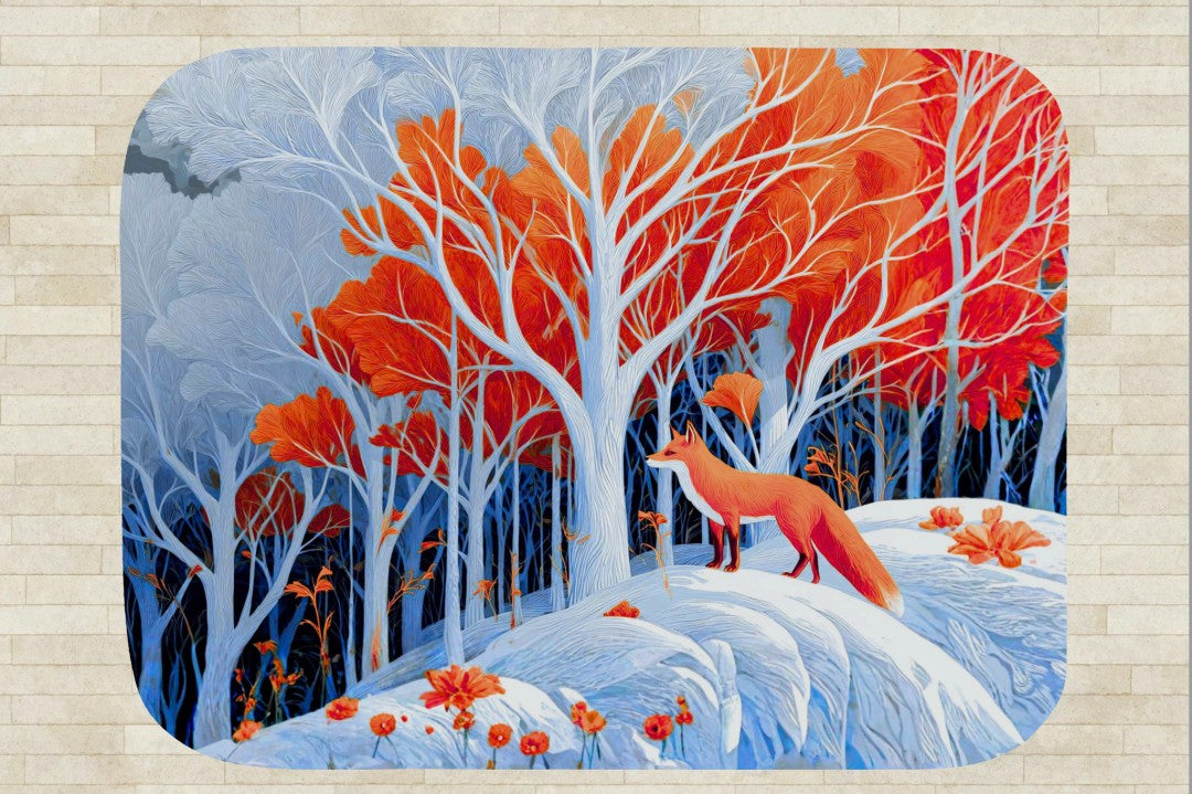 Fox Woodland Sherpa Blanket Whimsical Forest Animal Cozy Throw