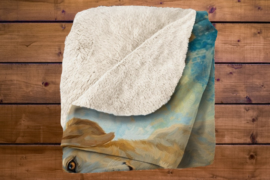 Labrador Retriever Sherpa Blanket, Yellow Lab Dog Blanket, Cozy Dog Lover Gift, Soft Pet Throw Blanket